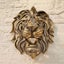Rare Find-Large Lion Head Wall Mounted Art Sculpture Gold Resin Lion Head CHK29M Carousel 1