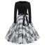 Winter Christmas Dresses Women 50S 60S Vintage Robe Swing Pinup Elegant P CHK29M Carousel 9