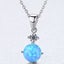 Silver Crystal Opal Necklace "Greer" (Blue) Carousel 3