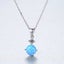 Silver Crystal Opal Necklace "Greer" (Blue) Carousel 6