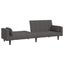 2-seater Sofa Bed with Two Pillows Dark Grey Fabric Tipnta Carousel 4