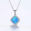 925 Sterling Silver Crystal Opal Necklace "Charisse" (Blue) Carousel 5