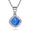 925 Sterling Silver Crystal Opal Necklace "Charisse" (Blue) Carousel 6