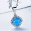 925 Sterling Silver Crystal Opal Necklace "Charisse" (Blue) Carousel 7