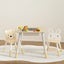 3pcs Kids Table and Chairs Set Activity Desk Chalkboard Toy Hidden Storage Carousel 4