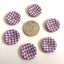 Purple Gingham Fabric Buttons x5 "FREE COMBINING" Ferozl Carousel 1