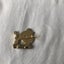 Vintage Giant Poodle Dog Brooch Gold Tone Metal Carousel 4