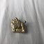 Vintage Giant Poodle Dog Brooch Gold Tone Metal Carousel 9
