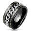 Centre Chain Spinner with Bible Verses Black IP Stainless Steel Ring Carousel 1