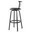 Nz Local Stock-artiss Set of 2 Pu Leather Bar Stools - Black and Steel Carousel 3