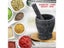 Granite Pattern Pestle Mortar Grinder Solid Crusher Set Herb Spice Pepper Carousel 1