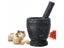Granite Pattern Pestle Mortar Grinder Solid Crusher Set Herb Spice Pepper Carousel 4