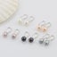 925 Sterling Silver Pearl Earrings "Elise" (Grey) Carousel 3