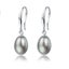 925 Sterling Silver Pearl Earrings "Elise" (Grey) Carousel 5