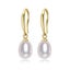 18K Gold Drop Earrings AAA Grade Real Pearls "Elise" (White) Carousel 5
