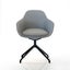 Ava Chair with Black Iron Base - Grey Fabric Carousel 1