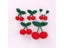 5Pcs 2CM Braid Hand Hook Cherry Hand-knitted Green Leaf Red Cherries Crafts DIY Carousel 4