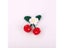 5Pcs 2CM Braid Hand Hook Cherry Hand-knitted Green Leaf Red Cherries Crafts DIY Carousel 5