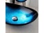 SINLAKU Bathroom Basin Set Blue Tempered Glass Basin Deck Mounted Vessel Single Carousel 6