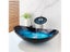 SINLAKU Bathroom Basin Set Blue Tempered Glass Basin Deck Mounted Vessel Single Carousel 1