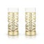 VISKI Belmont Gold & Crystal Patterned Highball Glasses Carousel 1