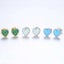 Opal Heart Shaped Stud Earrings "Luxor" (White) Carousel 4