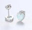 Opal Heart Shaped Stud Earrings "Luxor" (White) Carousel 5
