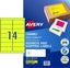 Avery L7163FY Fluoro Yellow Labels 14's x 25 Sheets Carousel 1
