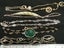 sterling silver chain bracelet MOP clear crystals faux emerald dolphins Carousel 2