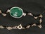 sterling silver chain bracelet MOP clear crystals faux emerald dolphins Carousel 8