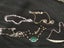 sterling silver chain bracelet MOP clear crystals faux emerald dolphins Carousel 1