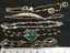 sterling silver chain bracelet MOP clear crystals faux emerald dolphins Carousel 3