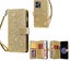 Redmi A3x glitter leather triple wallet multi card slots pockets gold Carousel 1