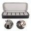 6 Slots Watch Storage Box Wristwatch Case Watch Display Box Black PU leather Carousel 3
