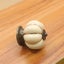 7pcs Ceramic Drawer Knob with Bronze Lined Pumpkin Shape, White Carousel 5