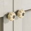 7pcs Ceramic Drawer Knob with Bronze Lined Pumpkin Shape, White Carousel 8