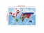 45*30cm The World Map With Country Flags Canvas Painting Wall Art Poster Prints Carousel 6