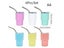 6pcs/Set Mini Tumbler Shot Glass 3oz Tumbler Shot Glasses With Lid And Straw Carousel 1