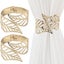 2pcs Curtain Buckles Punch Free Curtain Clamps Alloy Hollow Leaf Curtain Buckle Carousel 1