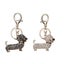 2pcs Alloy Keyring Rhinestone Puppy Shaped Keychain Car Purse Keychain Hanging Carousel 3