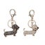 2pcs Alloy Keyring Rhinestone Puppy Shaped Keychain Car Purse Keychain Hanging Carousel 4