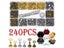 240Pcs Leather Rivets Double Cap With Punch Pliers 3Pcs Setting Tool Kit Carousel 3