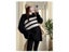 Westernized Pregnant Women's Autumn-winter New Korean Stripe Mid-length Sweater Carousel 7