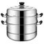 1pc Stainless Steel Three Layers Steamer Pot Stockpot Steaming Pot For Home Use Carousel 1