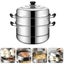 1pc Stainless Steel Three Layers Steamer Pot Stockpot Steaming Pot For Home Use Carousel 2