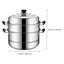 1pc Stainless Steel Three Layers Steamer Pot Stockpot Steaming Pot For Home Use Carousel 3