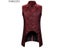 Wine Red Paisley Jacquard Long Double Breasted Lapel Vest For Men Carousel 2