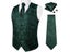 Fashion Men's Green Paisley Business Vest Red Waistcoat Necktie Pocket Square Carousel 1