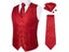 Fashion Men's Green Paisley Business Vest Red Waistcoat Necktie Pocket Square Carousel 5