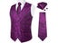 Fashion Men's Green Paisley Business Vest Red Waistcoat Necktie Pocket Square Carousel 6